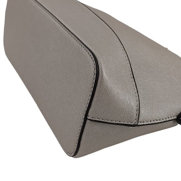 LOVEVOOK Silver Synthetic Saffiano Leather Small Dome Crossbody Good  Pre-Own - Picture 7 of 12
